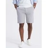 Vyriški SLIM FIT struktūrinio megztinio šortai – šviesiai pilki V4 OM-SRCS-0126