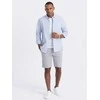 Vyriški SLIM FIT struktūrinio megztinio šortai – šviesiai pilki V4 OM-SRCS-0126