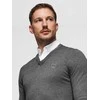 Collar vyriškas megztinis su V formos iškirpte ir marškinių apykakle - grafito spalvos v3 om-swsw-0102