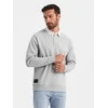 Collar vyriškas džemperis su balta polo apykakle - pelenų spalvos v7 om-ssnz-0132