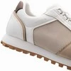 Sneakers Mišrių medžiagų lopų stiliaus sportbačiai – balti ir smėlio spalvos v1 om-fosl-0144