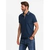 Blue Polo marškinėliai - tamsiai mėlyni v3 om-poss-0110