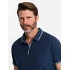 Blue Polo marškinėliai - tamsiai mėlyni v3 om-poss-0110