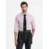 Cotton Įprasti medvilniniai klasikiniai marškiniai - šviesiai rožiniai v2 om-shos-0154