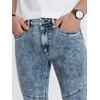 vyriški džinsai su siūlėmis ties keliais - mėlyni v1 om-padp-0109