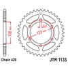 Jt Sprockets Galinė žvaigždė JTR1133 PEUGEOT XR6 / APRILIA RS / SX / DERBI GPR / SENDA