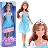 Anlily Doll ilgais plaukais mėlyna pasakų suknele