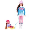 Anlily yra 30 cm lėlė ir 12 cm lėlė ant rogių žiemos sporto