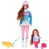 Anlily yra 30 cm lėlė ir 12 cm lėlė ant rogių žiemos sporto