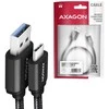 Axagon duomenų ir įkrovimo USB 3.2 Gen1 kabelis, kurio ilgis 2 m. 3A. Juodas pynė.