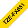 Brother | TZe-FX651 Flexible ID Laminated Tape | Juodas on Geltona | TZe | 8 m | 2.4 cm
