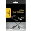 Gembird Cablexpert spiralinis mikro USB kabelis, 0,6 m, juodas | Cablexpert