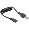 Gembird Cablexpert spiralinis mikro USB kabelis, 0,6 m, juodas | Cablexpert