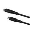 Fixed Fiksuotas | Skysto silikono kabelis USB-C/Lightning, 1,2m | FIXDLS-CL12-BK