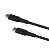 Fixed Fiksuotas | Skysto silikono kabelis USB-C/USB-C, 2m, 60W | FIXDLS-CC2-BK