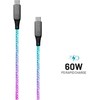 Fixed Fiksuotas USB-C/USB-C su PD palaikymu, 1,2 m, 60 W, „Rainbow“