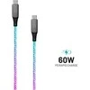 Fixed Fiksuotas USB-C/USB-C su PD palaikymu, 1,2 m, 60 W, „Rainbow“