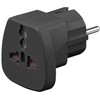Goobay 94028 World to EU Travel Adapteris, kelionių adapteris (UK, US, IT, CH, į EU), Juoda