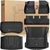 3W automobiliniai TPE grindų kilimėliai Tesla Model 3 2021–2023, juodi, Model3-6PCS