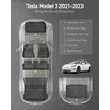 3W automobiliniai TPE grindų kilimėliai Tesla Model 3 2021–2023, juodi, Model3-6PCS
