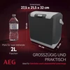 AEG automobiliui skirta termoelektrinis šaldytuvas, 20 l talpa, pilka, 11084 modelis