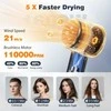 Aigostar plaukų džiovintuvas su jonizacija, BLDC variklis 110 000 aps./min., 1600 W, juodas