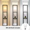Aimosen medinė grindų lempa su 3 lentynomis, LED E27 8 W, reguliuojama spalvos temperatūra, 162 cm, JF5470