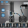 AIUNAOM įkraunamas LED taktinis žibintuvėlis 500000 lm, USB-C, IPX6, 1670
