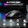 A.JAZZ belaidė trijų režimų žaidimų pelė, Bluetooth 5.0 / 2,4 GHz / USB-C, PixArt 3311, 24000 DPI, 54 g, AJ159V2MC