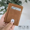 AKIELO minimalistinis vyriškas kortelių dėklas su RFID apsauga, dirbtinės odos, BRAVO serija