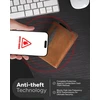 AKIELO RFID apsaugos minimalistinis kortelių dėklas su dirbtinės odos apvalkalu ALPHA ruda