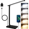 Akynite LED stalinė lempa su 42 LED, USB-C ir 5 spalvinės temperatūros režimais, juoda