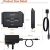 Alxum SATA ir IDE diskų keitiklis į USB-C su 12 V/2 A maitinimo šaltiniu Y-3322C