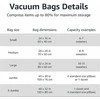 Amazon Basics Daugkartiniai vakuuminiai maišeliai su rankine pompa, 6 vnt.