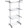 Amazon Basics keturių lygių sulankstoma drabužių džiovyklė su reguliuojamais sparnais, pilka, 126 x 64 x 173 cm