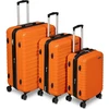 Kelioninis Amazon Basics kietų lagaminų rinkinys, 3 vnt., ABS korpusas, 55 cm, 68 cm, 78 cm, oranžinis