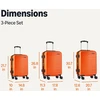 Kelioninis Amazon Basics kietų lagaminų rinkinys, 3 vnt., ABS korpusas, 55 cm, 68 cm, 78 cm, oranžinis