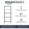 Amazon Basics siaura metalinė lentyna su 5 reguliuojamo aukščio lentynomis, 60,1 x 35,6 x 152,4 cm, be ratukų