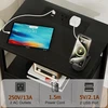 AMHANCIBLE naktinis staliukas su įkrovimo stotele, dviem stalčiais ir atvira lentyna, juodas, EHETS020BK-1