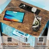 AMHANCIBLE naktinis staliukas su LED apšvietimu, USB įkrovimu, stalčiumi, 30x40x60 cm, EHETS01BR-1