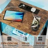 AMHANCIBLE naktinių staliukų komplektas su LED apšvietimu ir įkrovimo stotele, 2 stalčiai, EHETS02BR
