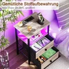 AMHANCIBLE naktinių staliukų rinkinys su LED apšvietimu, USB krovimo stotele ir 2 stalčiais, pilkas EHETS02GY