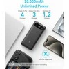 Anker 20 000 mAh 87 W nešiojamas power bank su USB‑C laidu, juodas