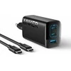 Anker 335 USB-C sieninis įkroviklis 67 W, 3 lizdai (2x USB-C, 1x USB-A) su kabeliu 1,5 m