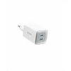 Anker 523 Nano 3 USB-C 47 W dviejų lizdų GaN sieninis įkroviklis, baltas