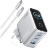 Anker USB-C tinklo įkroviklis 100 W su 3 prievadais, GaN ir išmaniuoju ekranu A121B