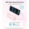 Anker Zolo 20 000 mAh 30 W nešiojamas powerbankas su integruotu USB‑C kabeliu, rožinis
