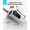 Anker Zolo 25000 mAh 165 W nešiojamas maitinimo blokas su integruotu USB‑C laidu, sidabrinis