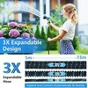 ANOMM elastinga sodo žarna 15 m su 10 funkcijų purkštuvu, 1/2 ir 3/4 colių jungtimis