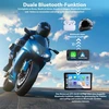Aphqua belaidis motociklo ekranas CarPlay, 7 colių vandeniui atsparus jutiklinis, Bluetooth, GPS, modelis 722